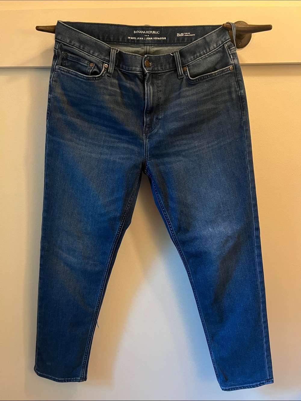 Banana Republic Men's 35 x 30 Stretch Indigo Slim Travel Jeans